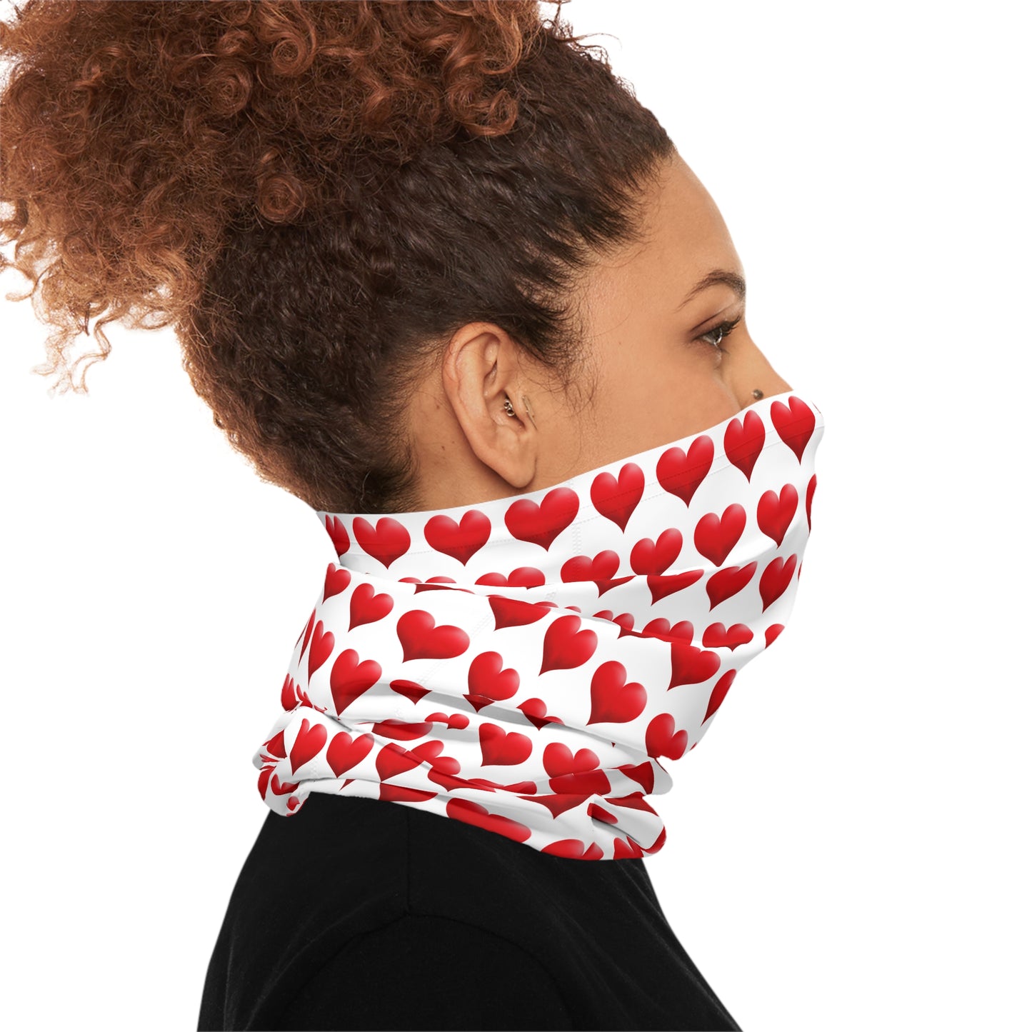 Red Hearts Pattern Lightweight Neck Gaiter