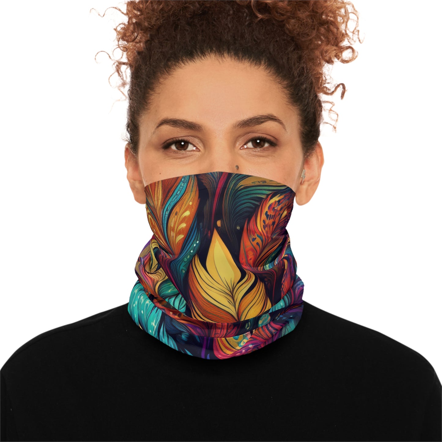 Rainbow Feathers Lightweight Neck Gaiter