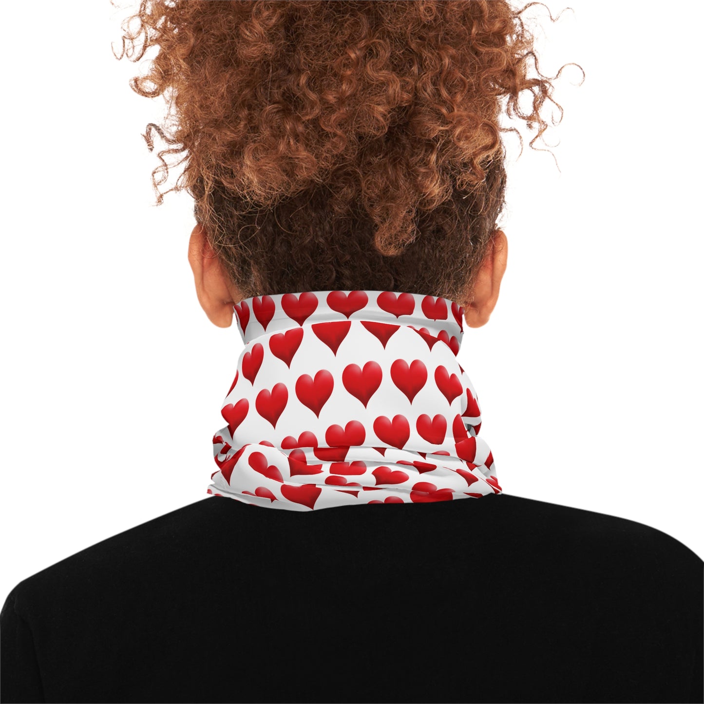 Red Hearts Pattern Lightweight Neck Gaiter