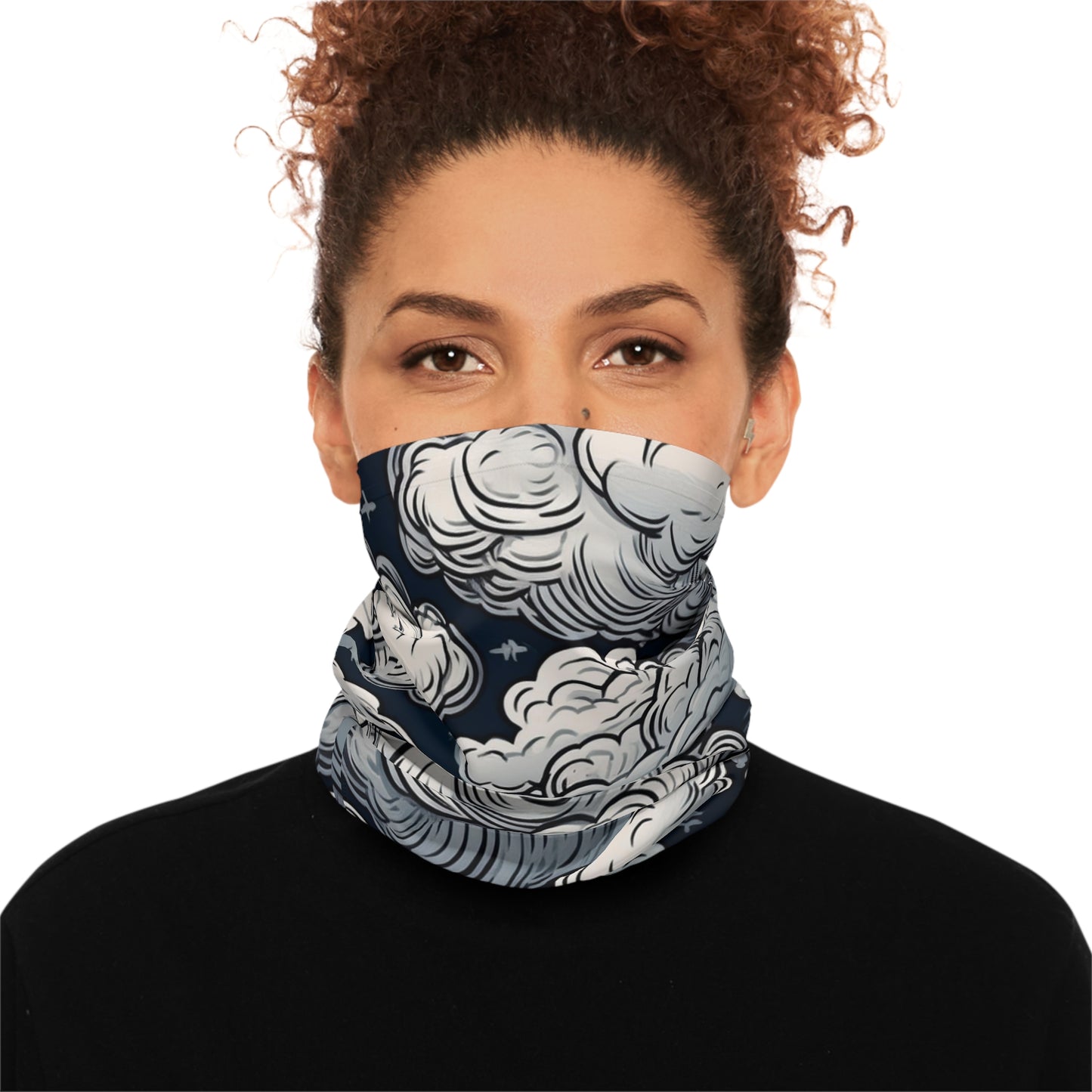 Black and White Clouds Lightweight Neck Gaiter