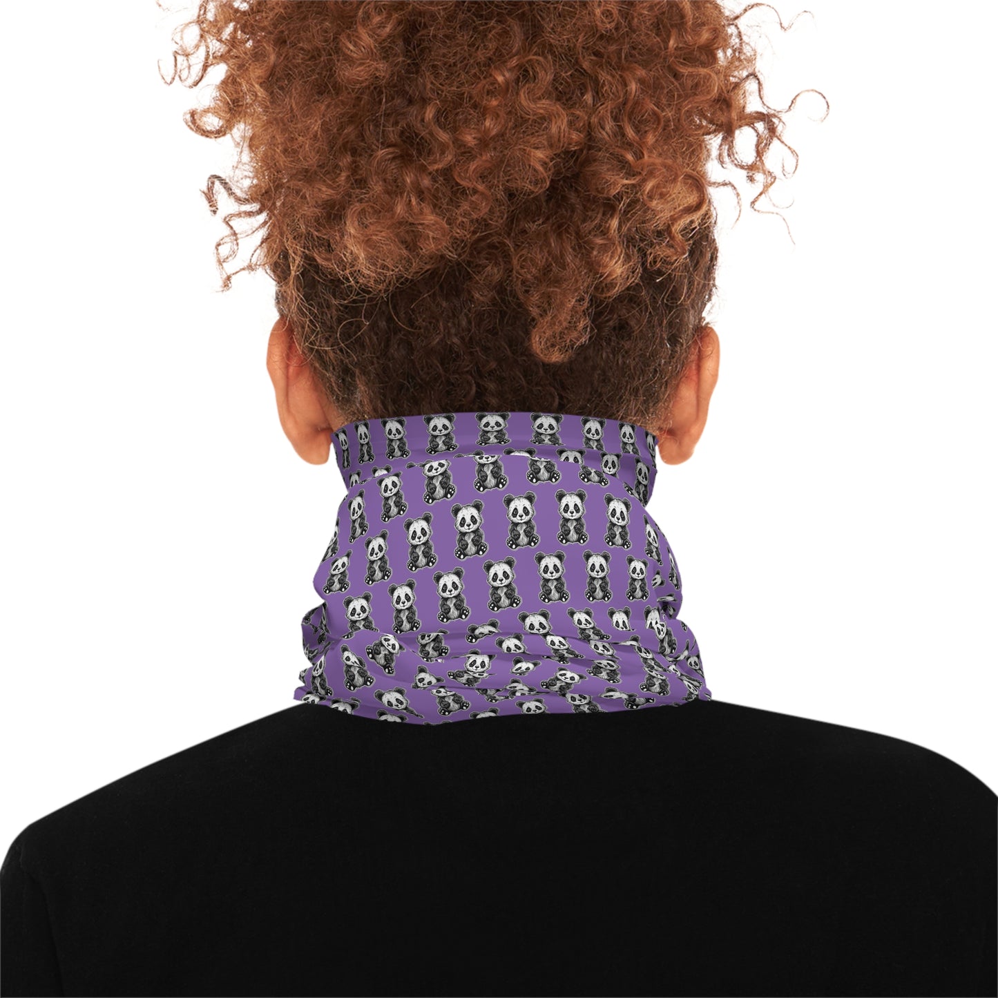 Purple Panda Pattern Lightweight Neck Gaiter