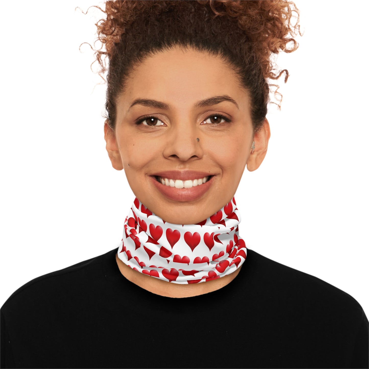 Red Hearts Pattern Lightweight Neck Gaiter