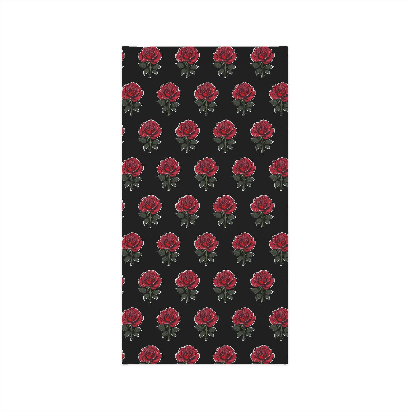 Red Rose Pattern Black Background Lightweight Neck Gaiter