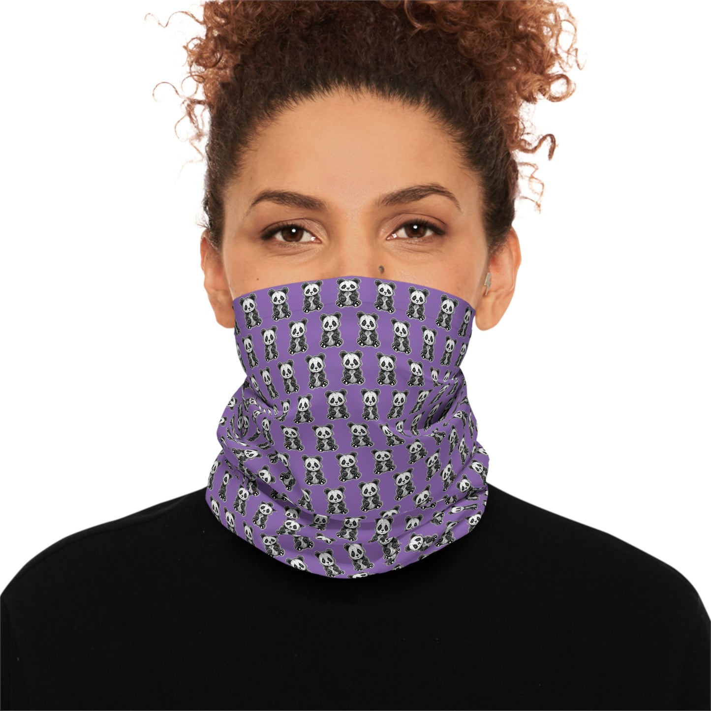 Purple Panda Pattern Lightweight Neck Gaiter