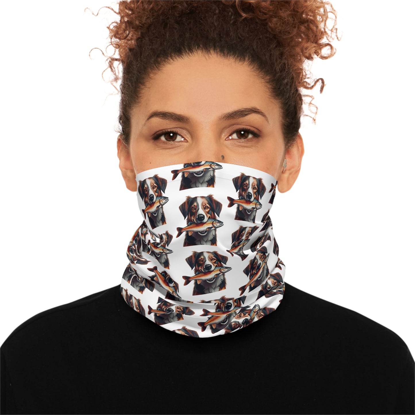 Dog with Fish Lightweight Neck Gaiter