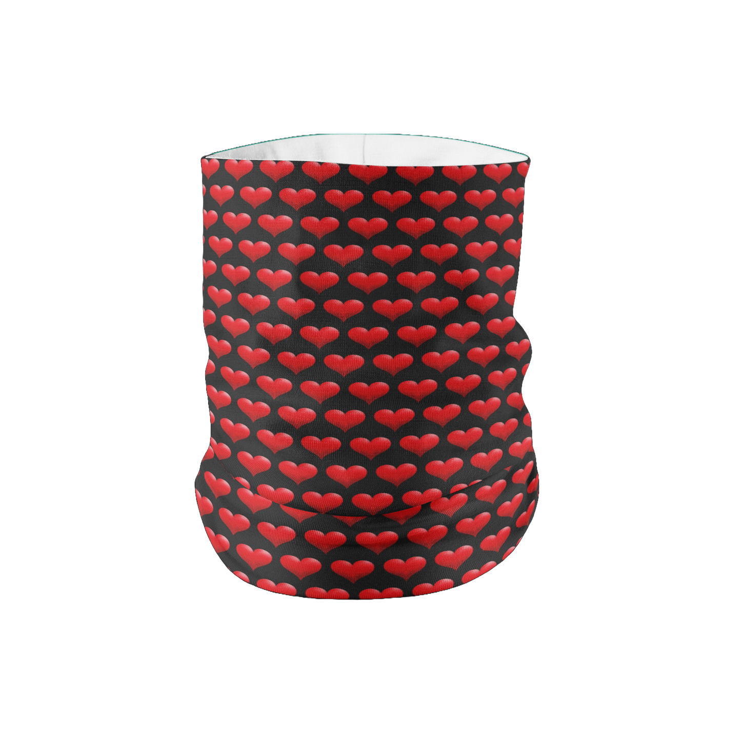 Red Hearts Black Background Pattern Lightweight Neck Gaiter