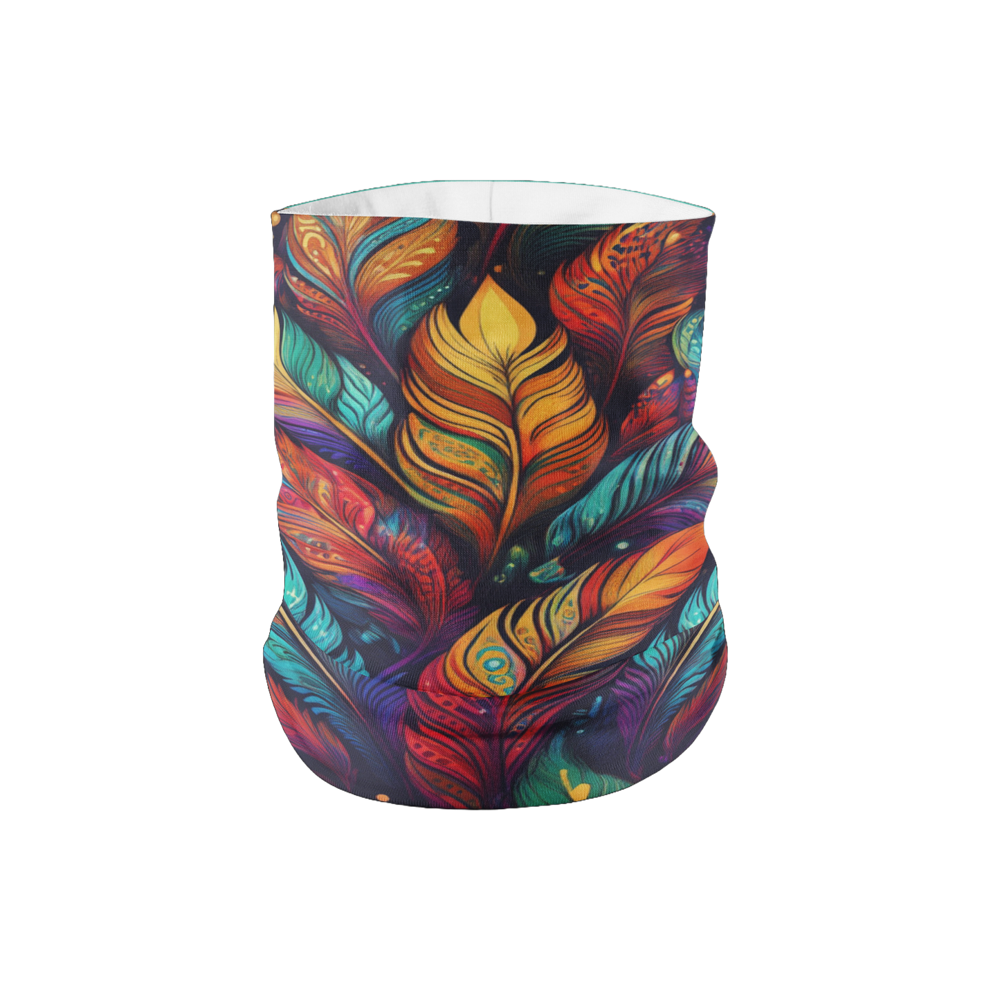 Rainbow Feathers Lightweight Neck Gaiter