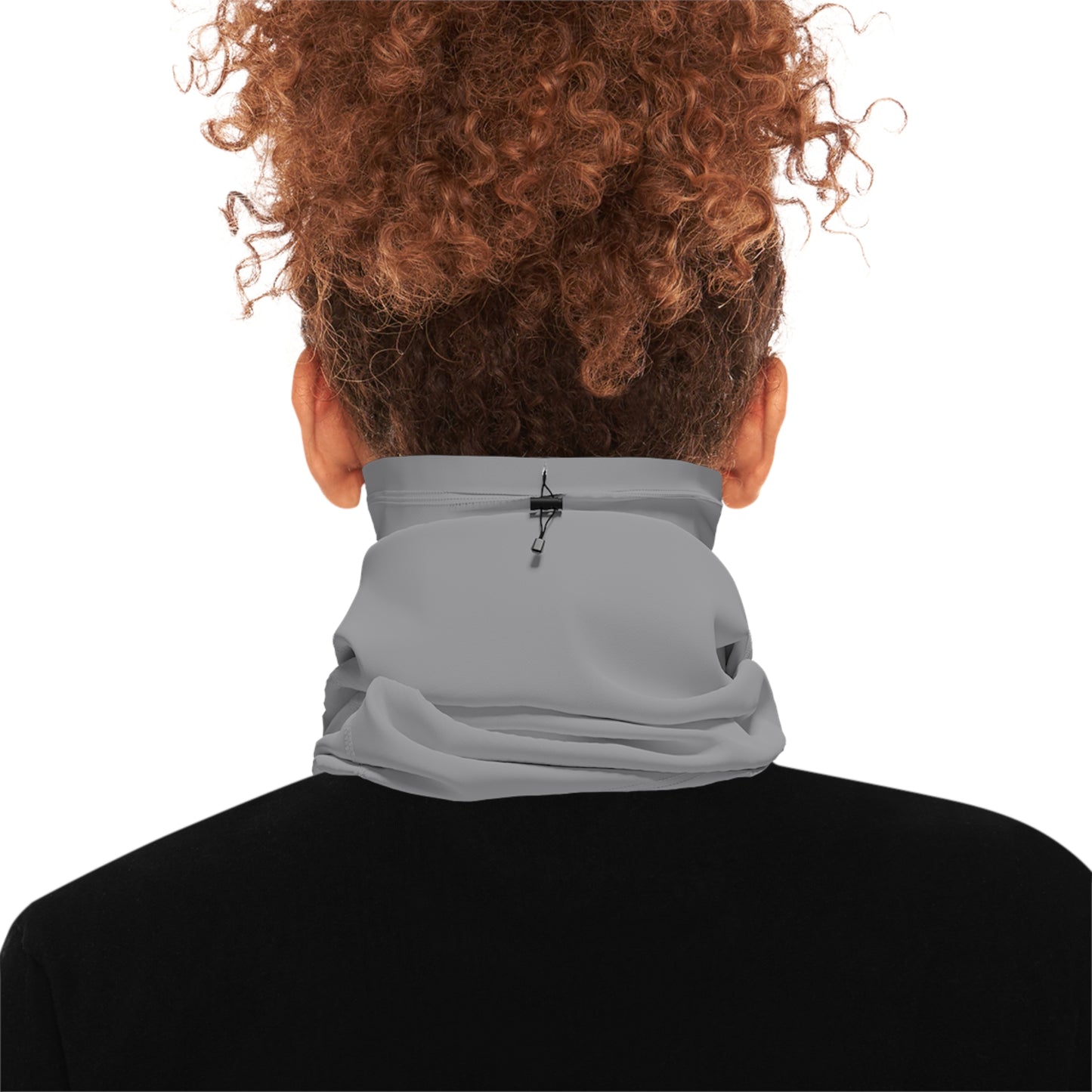 Grey Solo Color Heavyweight Neck Gaiter with Drawstring
