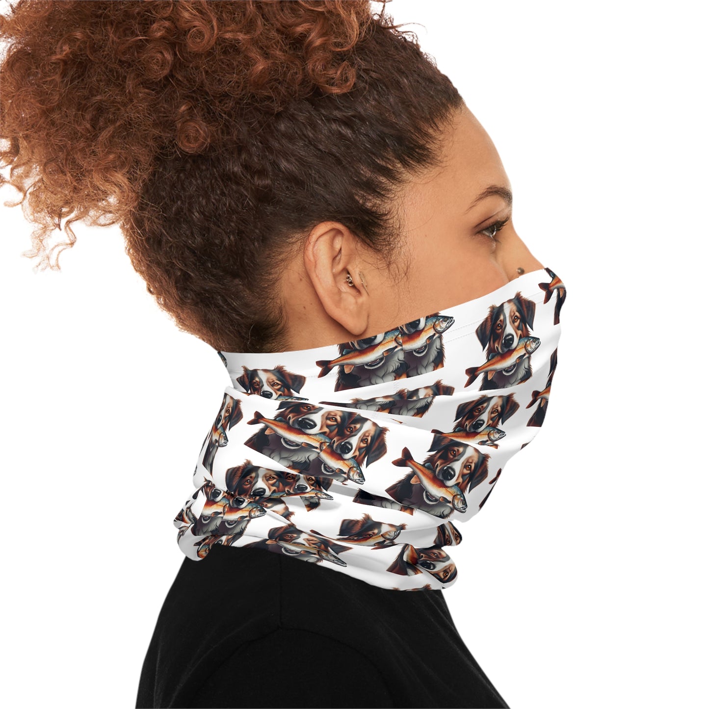 Dog with Fish Lightweight Neck Gaiter