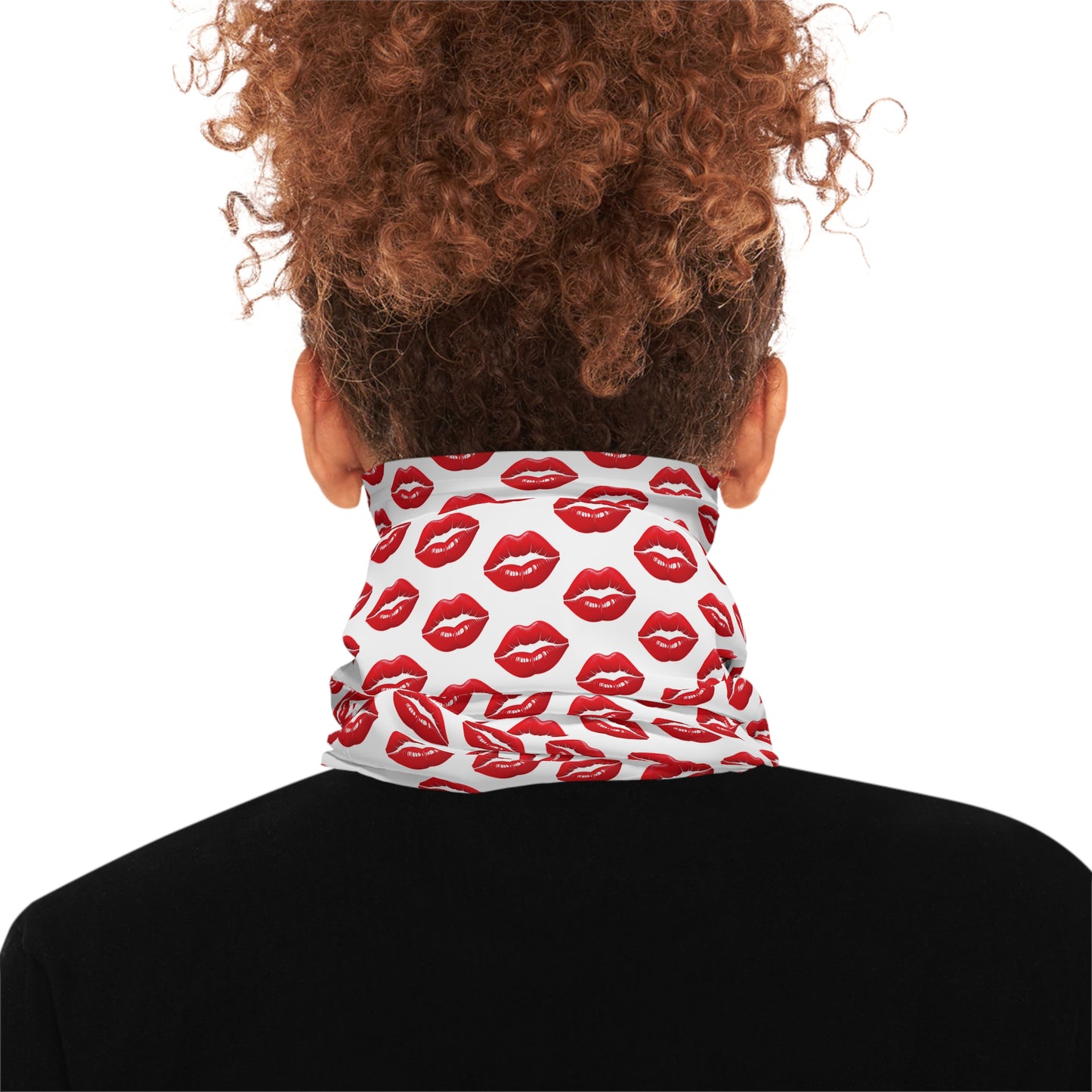 Red Lips White Background Lightweight Neck Gaiter