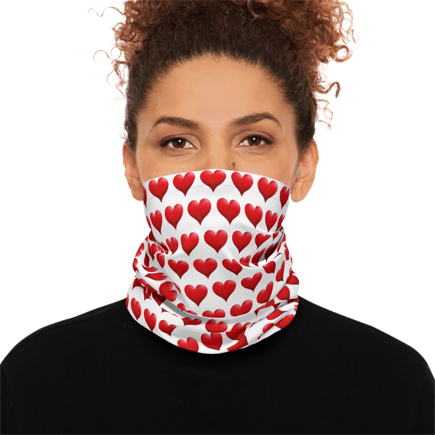 Red Hearts Pattern Lightweight Neck Gaiter