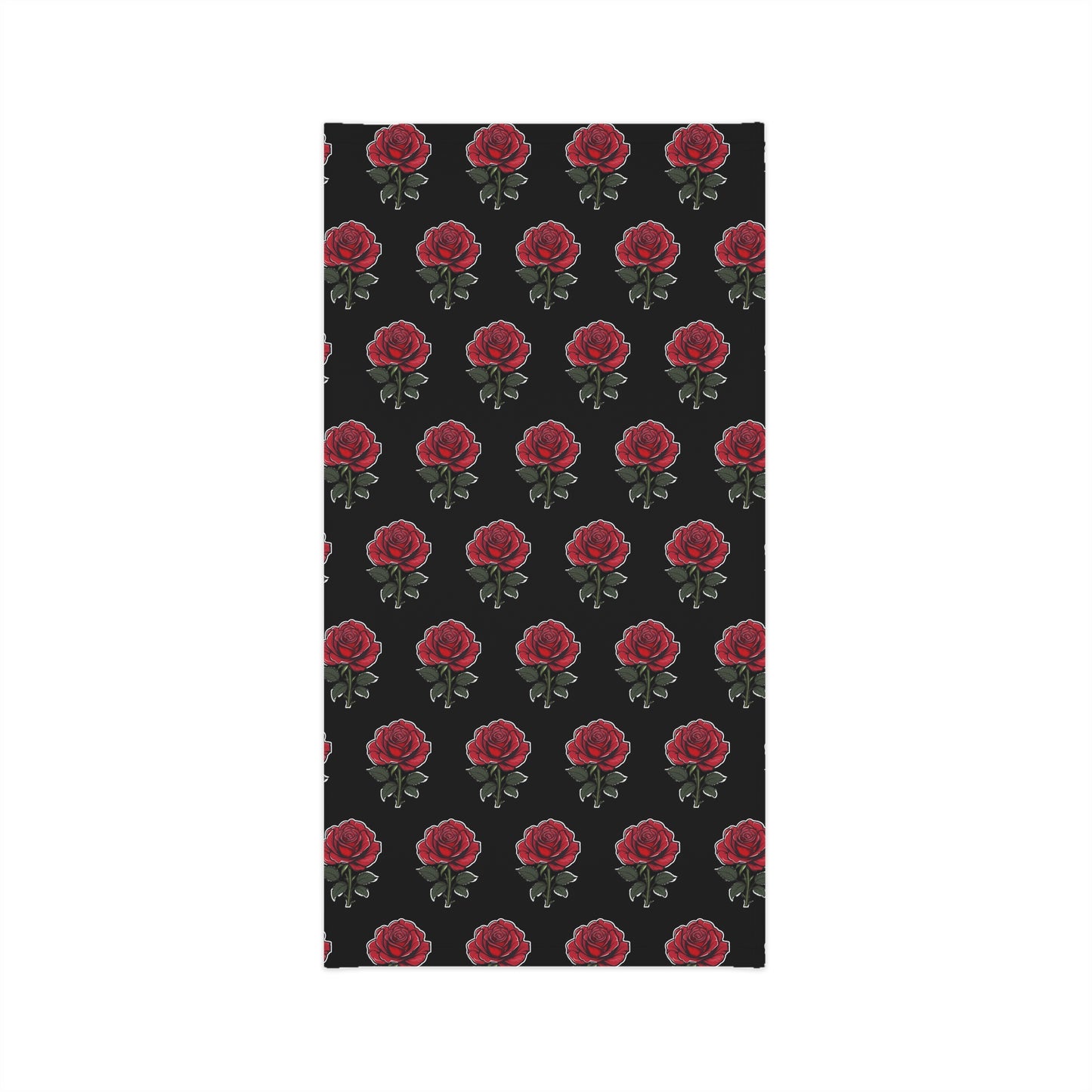 Red Rose Pattern Black Background Lightweight Neck Gaiter